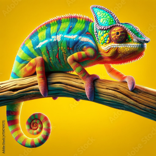 Vibrant Chameleon A Modern Advertorial Spread Bursting with Colors