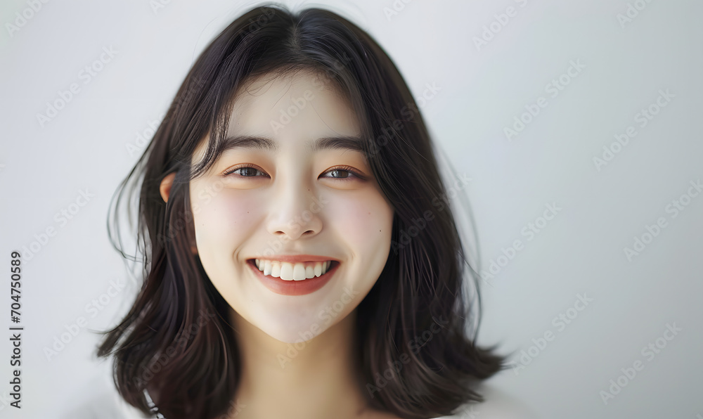 Portrait of beautiful korean women with white background, Generative AI Portrait of beautiful korean women with white background, Generative AI