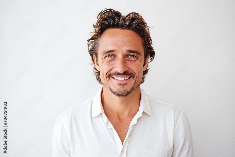 Portrait of a handsome young man smiling at the camera isolated on a white background Portrait of a handsome young man smiling at the camera isolated on a white background