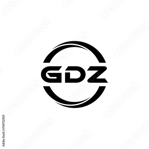 GDZ letter logo design with white background in illustrator  cube logo  vector logo  modern alphabet font overlap style. calligraphy designs for logo  Poster  Invitation  etc.