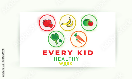 Every Kid Healthy Week. background, banner, card, poster, template. Vector illustration.