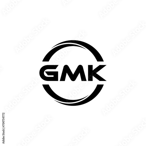 GMK letter logo design with white background in illustrator  cube logo  vector logo  modern alphabet font overlap style. calligraphy designs for logo  Poster  Invitation  etc.