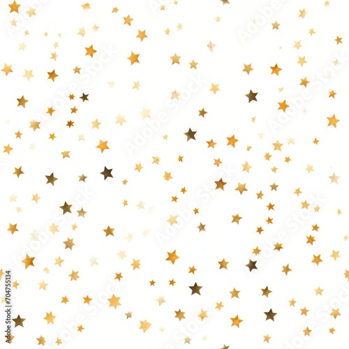Gold stars scattered on white background