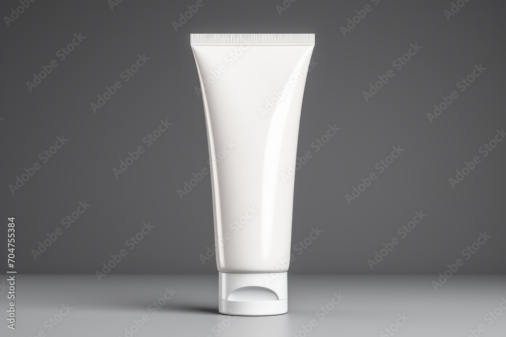 Blank white cosmetic tube mockup .generative AI