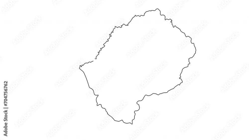 Animated sketch of the Lesotho country map icon Animated sketch of the Lesotho country map icon