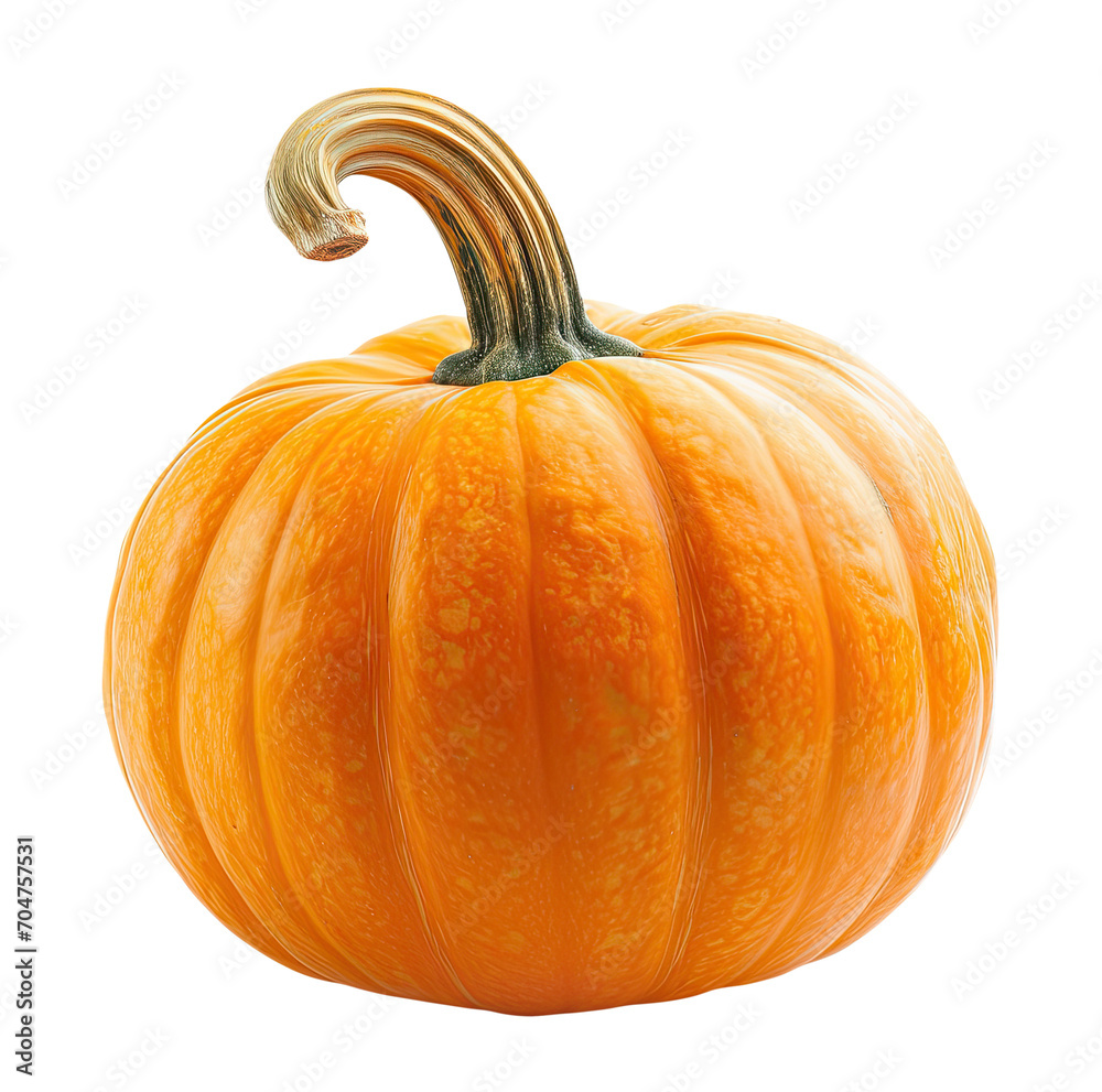 Obraz premium Big orange ripe pumpkin isolated on transparent background