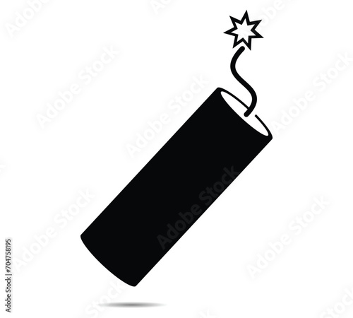 dynamite icon,Dynamite burning stick vector design object,dynamite trendy filled icons from Army and war collection.Bomb icon. bomb icon vector for web, computer and mobile app.Monochrome icon
