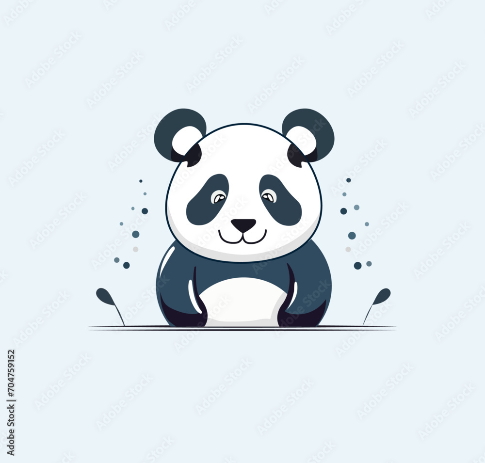 Urocza panda ilustracja - obrazy, fototapety, plakaty 