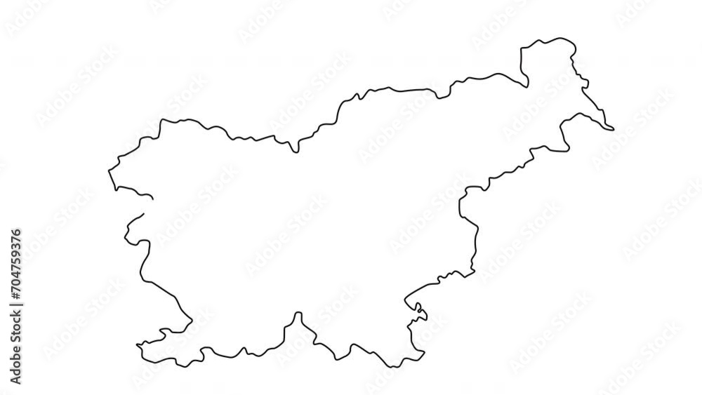 Animated sketch of the Slovenian country map icon Animated sketch of the Slovenian country map icon