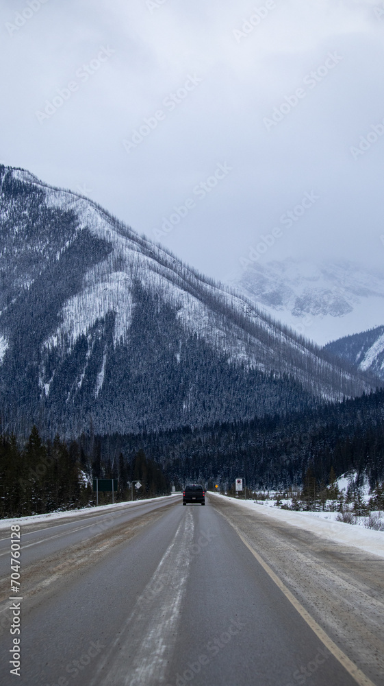 Fototapeta premium snow covered mountains in winter