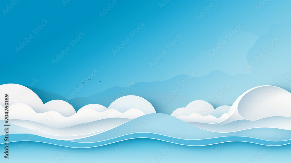 abstract curvy blue sea and beach summer background