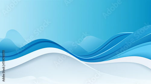 abstract wavy blue sea and beach summer background in paper cut style