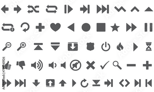 Music arrow icon collection