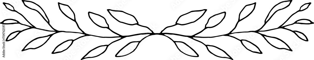 Botanical Floral Branches Line Art Illustration Botanical Floral Branches Line Art Illustration