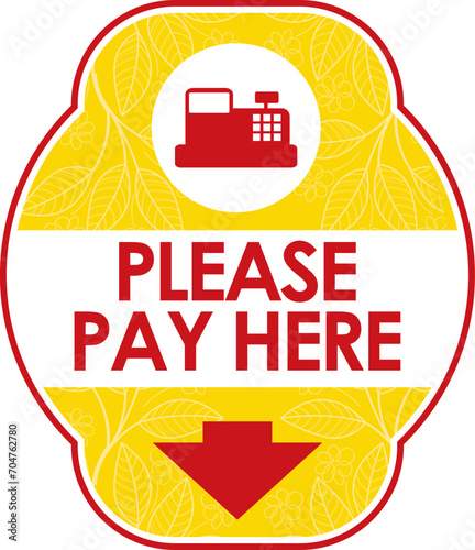 please pay here signage vector illustration, ready to print