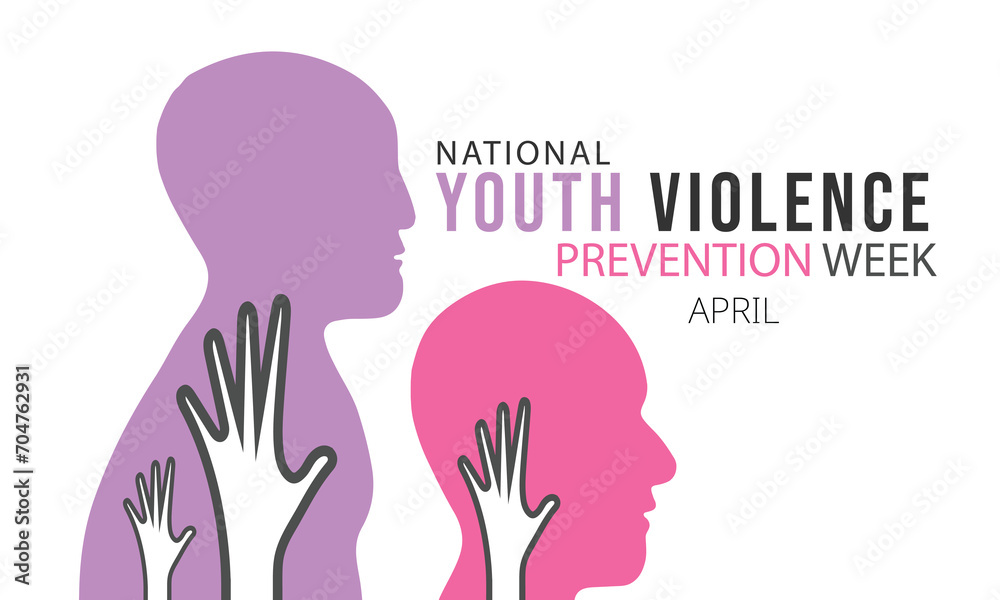 National Youth Violence Prevention Week. background, banner, card, poster, template. Vector illustration.