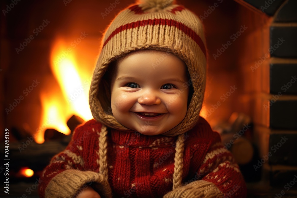 Cozy Fireplace: Capture the baby in front of a fireplace, dressed in warm and fuzzy Christmas attire. Cozy Fireplace: Capture the baby in front of a fireplace, dressed in warm and fuzzy Christmas attire.