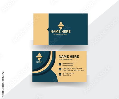Corporate business card templates with simple folded 
Layout modern business card design
