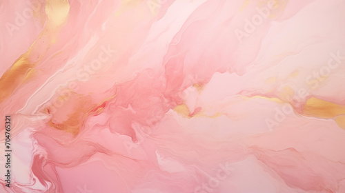 Gold and Peach overflowing colors. Liquid acrylic picture that flows and splash. Fluid art texture design. Background with floral mixing paint effect. Mixed paints for posters or wallpapers