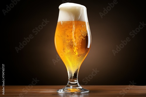glass of beer on dark background
