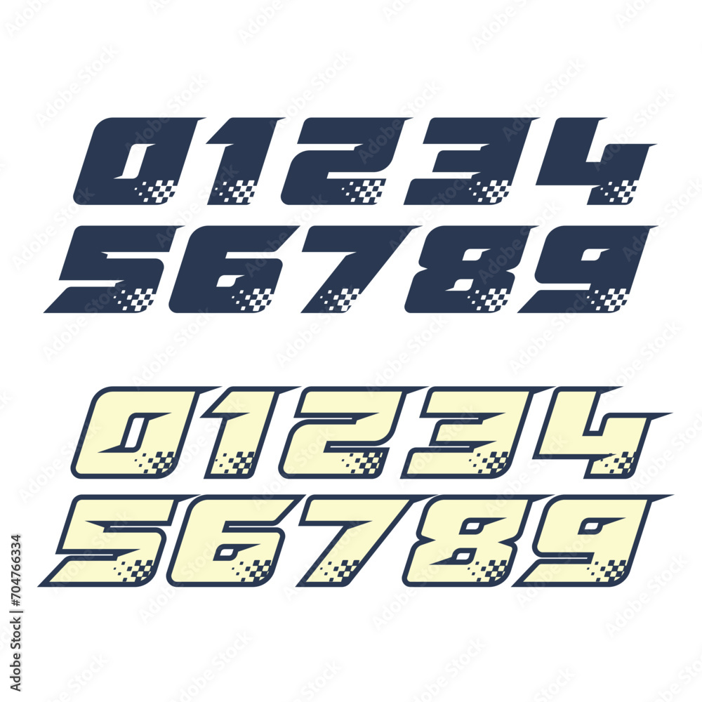 Sport race numbers flags