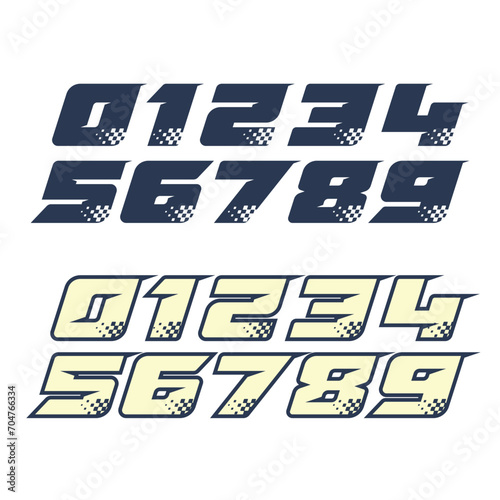 Sport race numbers flags