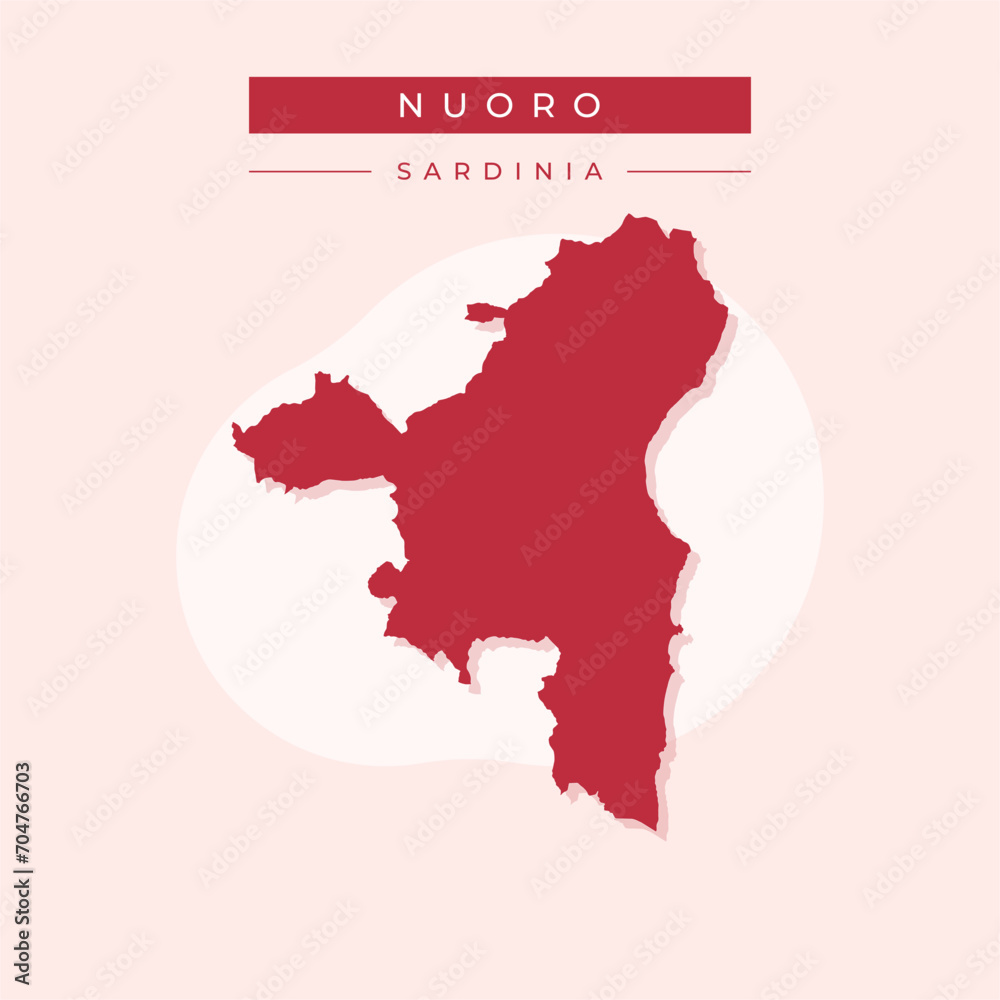 Vector illustration vector of Nuoro map Italy