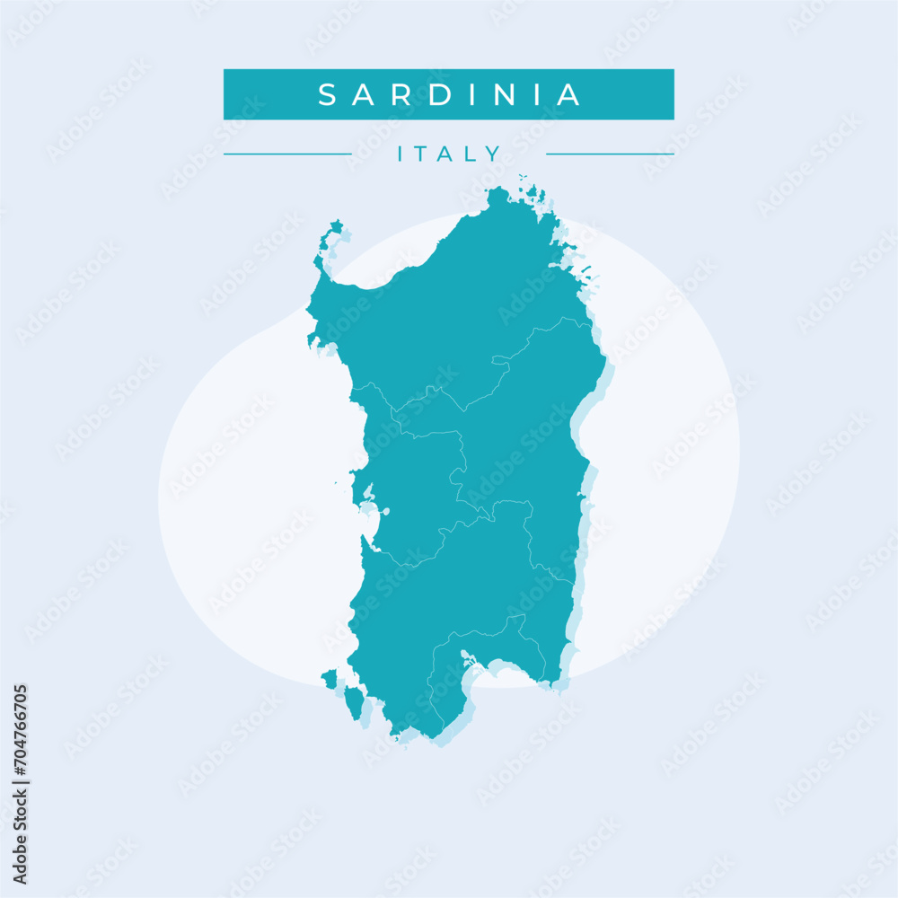 Vector illustration vector of Sardinia map Italy