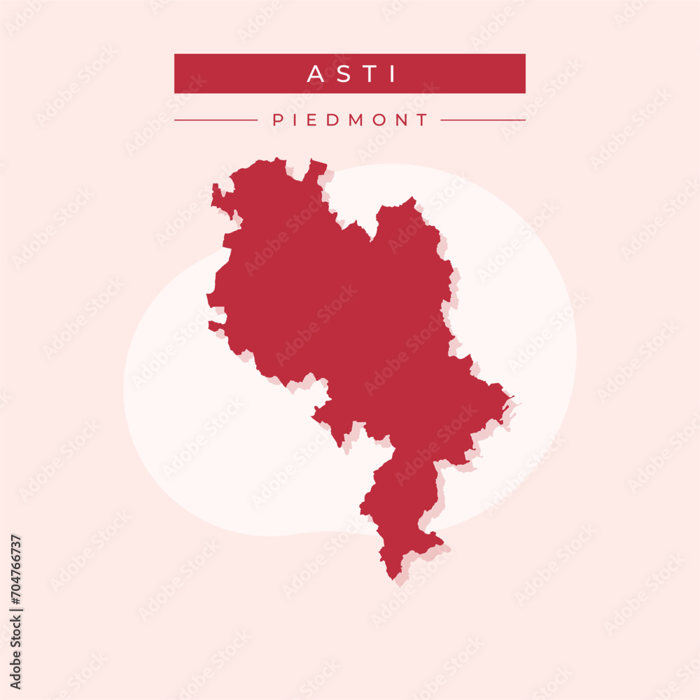 Vector illustration vector of Asti map Italy