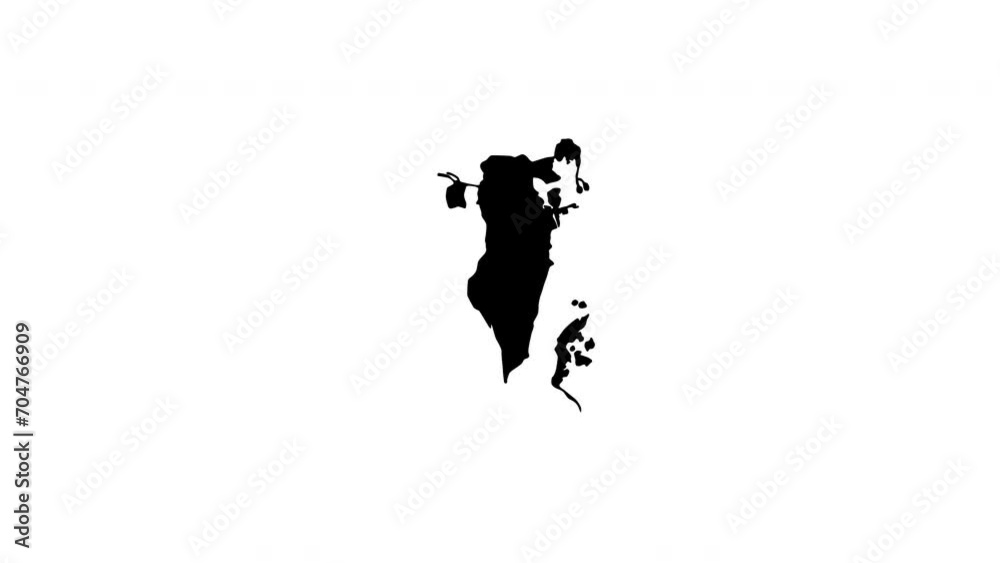 Animated video of the map icon for the country of Bahrain Animated video of the map icon for the country of Bahrain