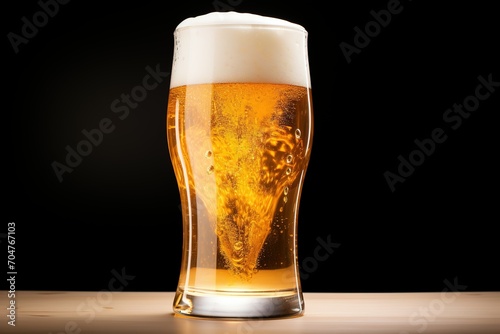 glass of beer on dark background