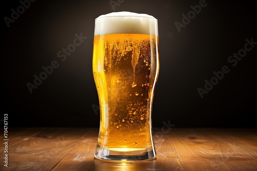 glass of beer on dark background