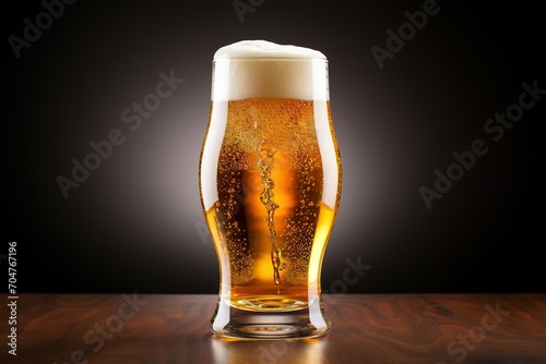 glass of beer on dark background