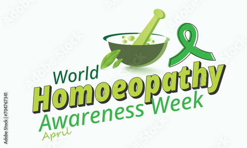 World homoeopathy awareness week. background, banner, card, poster, template. Vector illustration.  