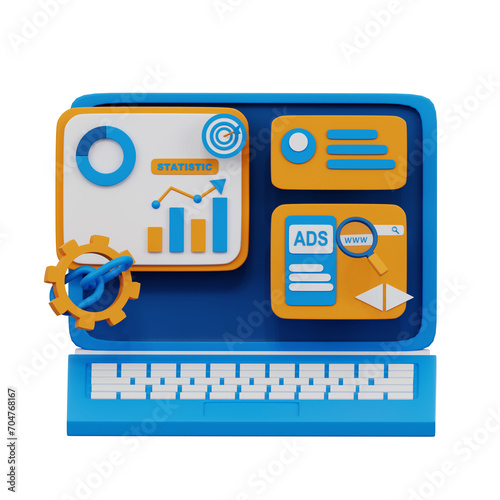 SEO ads dashboard 3D Icon