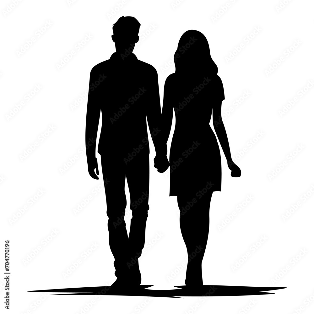 man and woman couple silhouette illustration, flat design isolated on white background, simple and modern vector. ai generative man and woman couple silhouette illustration, flat design isolated on white background, simple and modern vector. ai generative