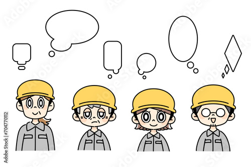 作業員とフキダシセット