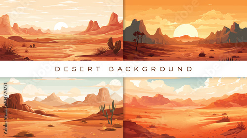 Desert landscape seamless background photo