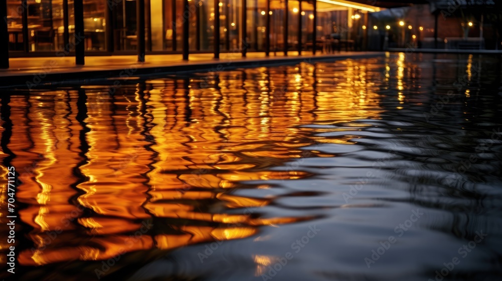 Fototapeta premium Water reflected at night