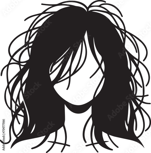 Cute Girl with disheveled hair Vector