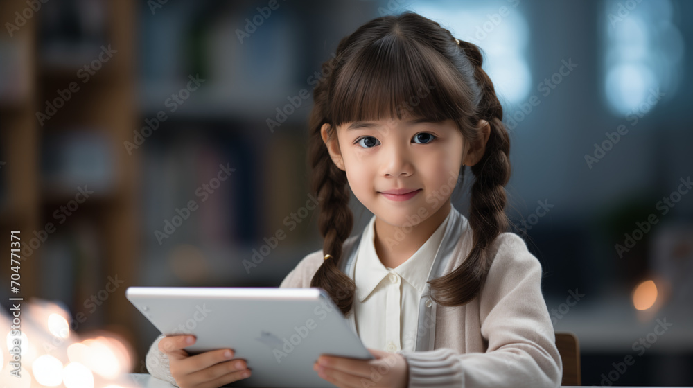 Child Engrossed in Digital Tablet Child Engrossed in Digital Tablet