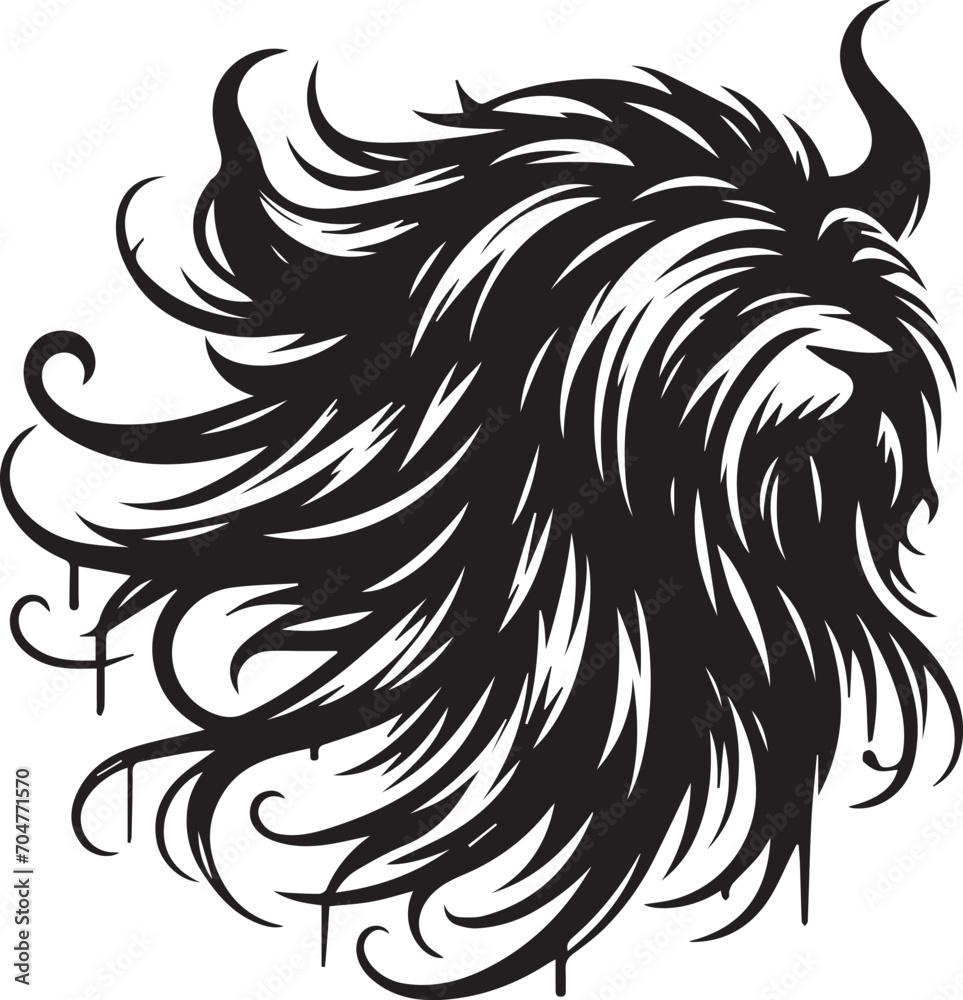 Lion With Long Messy Hair Vector Lion With Long Messy Hair Vector