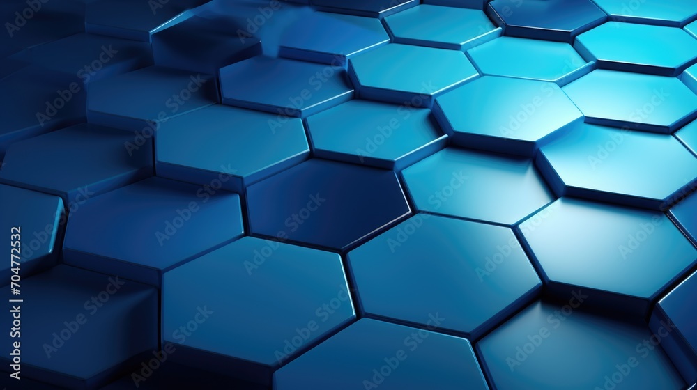 Blue hexagon pattern background. Generative ai Blue hexagon pattern background. Generative ai