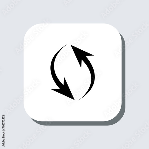 Repeat icon vector. Refresh sign symbol in trendy flat style. Reload arrow vector icon illustration in square isolated on gray background