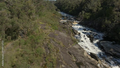 Flying along Frankland river, descending and tilting up to look upstream. photo