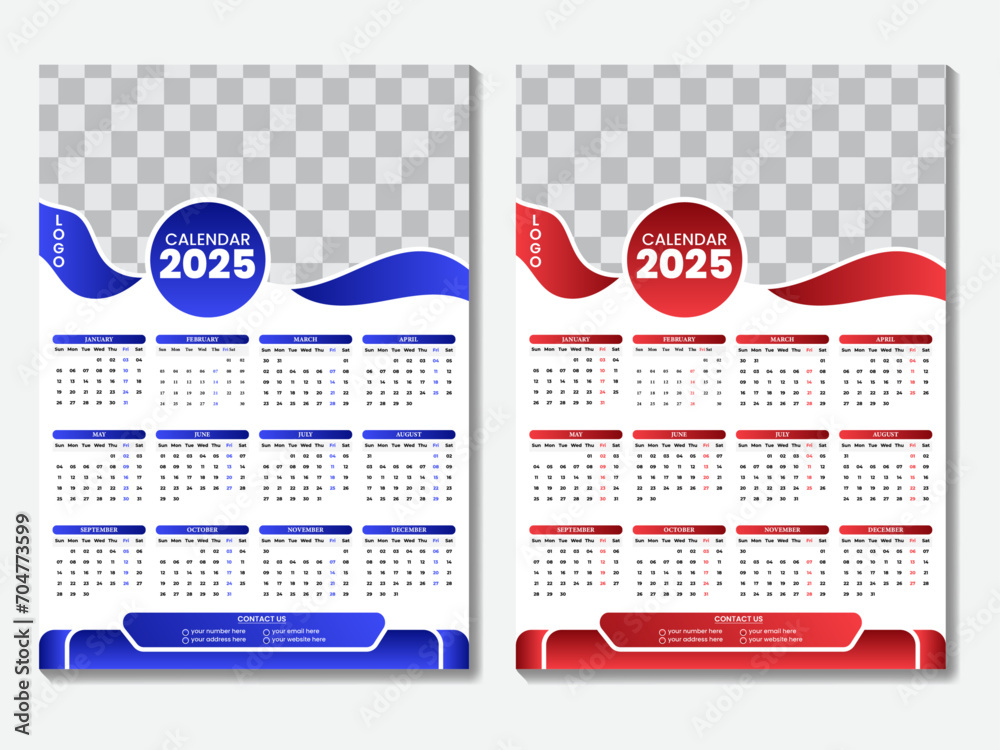 Vecteur Stock Simple design template, red wave shape background
