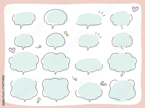 ワンポイントのあしらいに！かわいい手書き吹き出しセット
