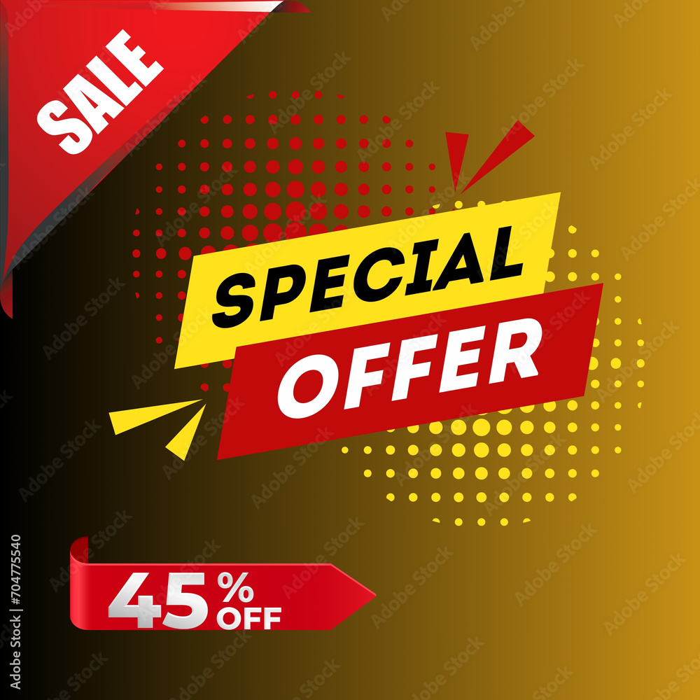 Sale Special Offer,sale promotion. Sale banner with 45 percent off. Special offer