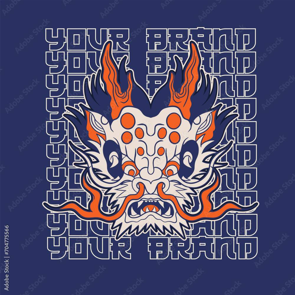 A Dragon head logo. This is vector illustration ideal for a mascot and tattoo or T-shirt graphic. A Dragon head logo. This is vector illustration ideal for a mascot and tattoo or T-shirt graphic.