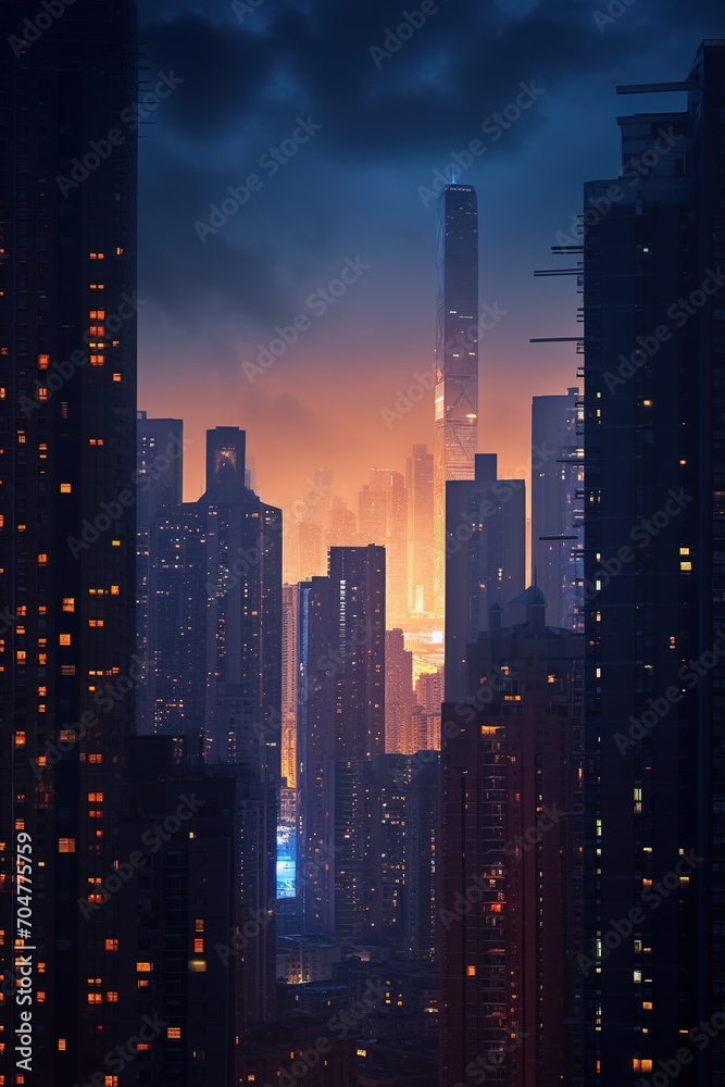 Fototapeta premium A City of Lights and Shadows